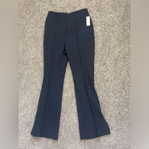 Anthropologie The Essential  Flare Trousers Split Hem Black Size 10‎ NWT